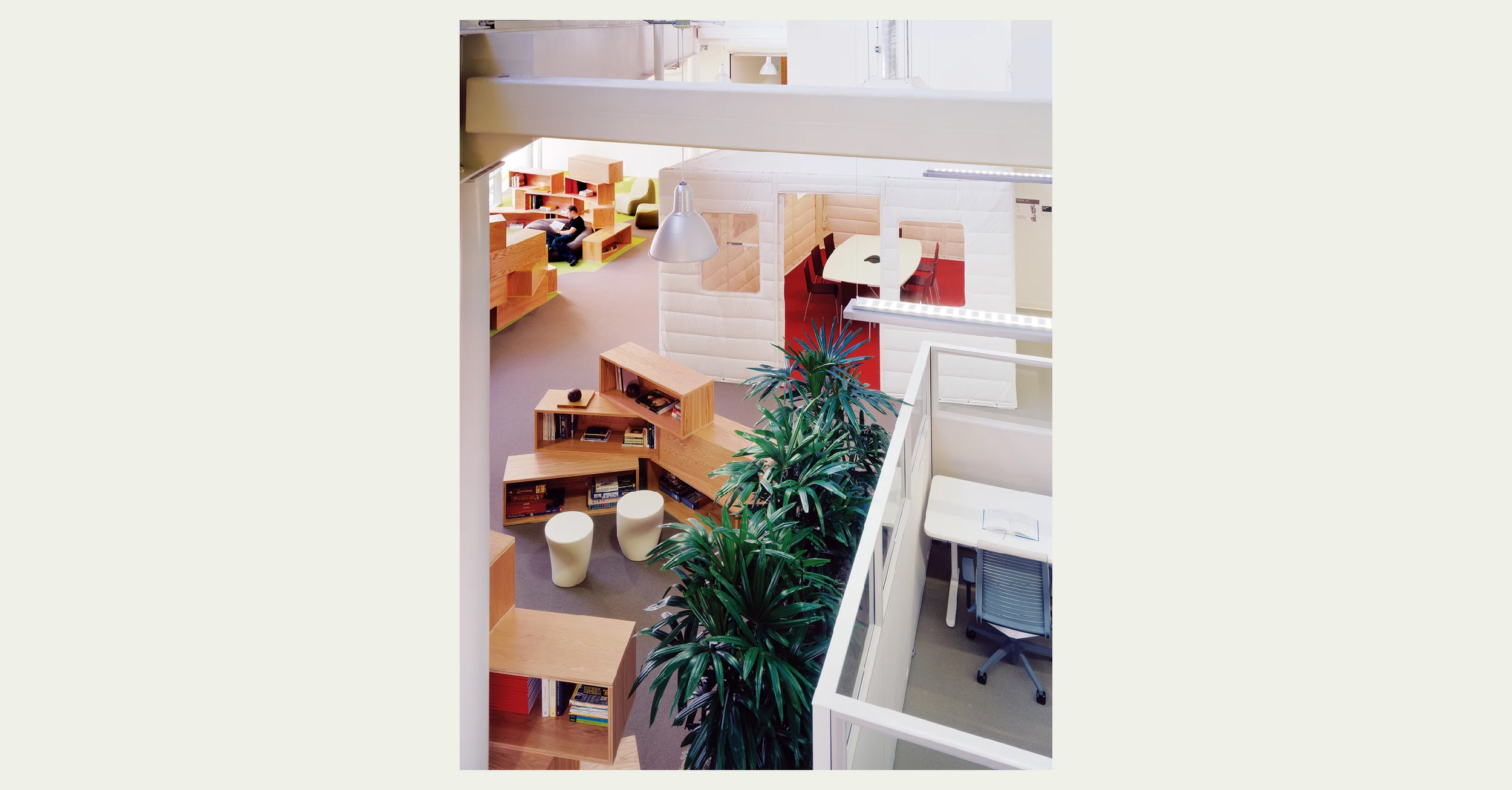 Googleplex collaboration area and biophilia